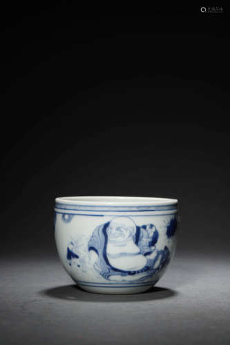 A Blue And White Figure Jar