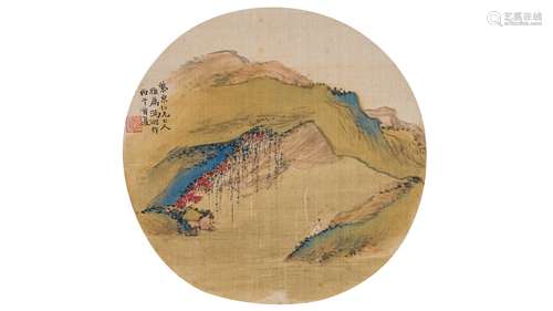 冯超然  山水 1906年作 设色纸本 镜心