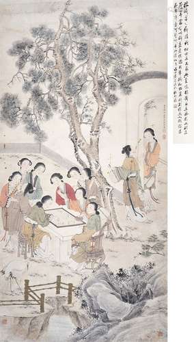 改琦  仕女图 1823年作 设色纸本 立轴