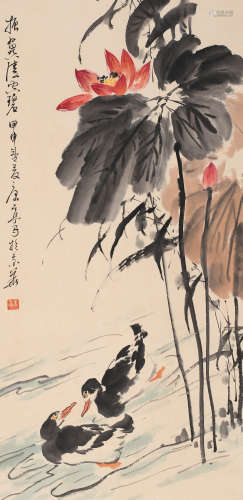 康宁 (b.1938) 荷花鸳鸯