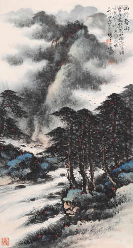 黎雄才 (1910-2001) 山村春雨