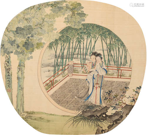 冯超然 (1882-1954) 梧桐仕女