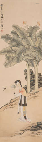 任熊 (1823-1857) 补蝶图