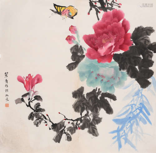 胡絜青 (1905-2001) 花蝶图