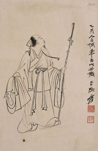 张大千 (1899-1983) 白描高士