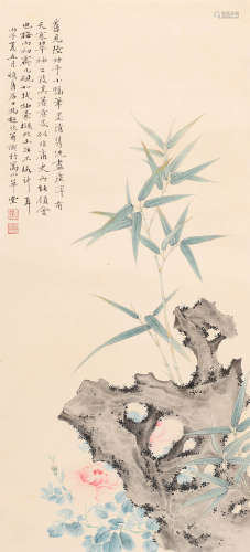 冯超然 (1882-1954) 石竹牡丹
