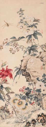 陆抑非 (1908-1997) 花卉草虫