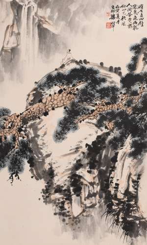 梁树年 (1911-2005) 观瀑图