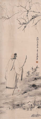 张大千 (1899-1983) 柳下高仕图