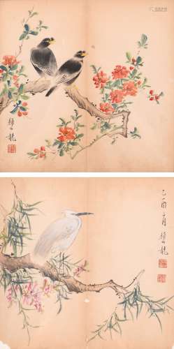 颜伯龙 (1898-1955) 花鸟二帧
