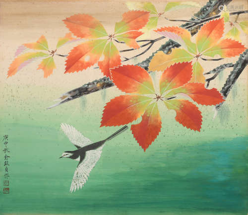 俞致贞 (1915-1995) 红叶小鸟