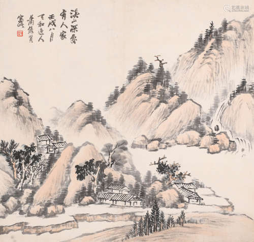 萧俊贤 (1865-1949) 溪山深处有人家