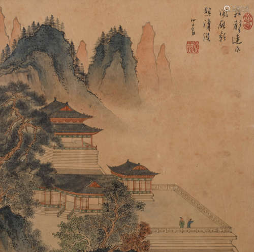 溥儒 (1896-1963) 山中楼阁