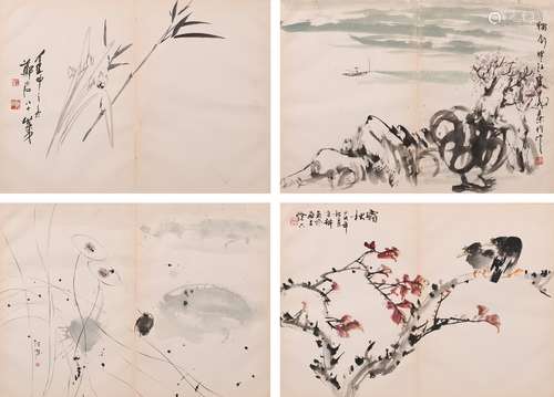 秦岭云等 (1914-2008） 花卉册页