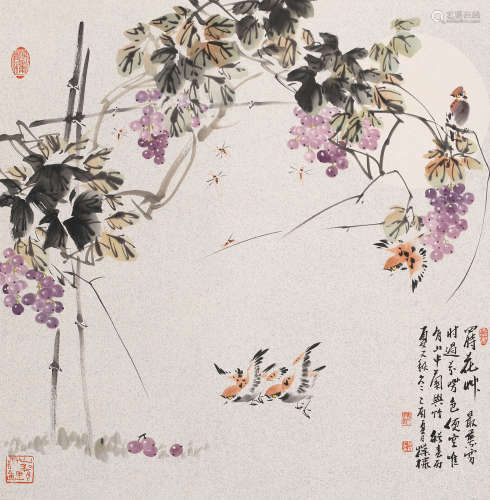 陈葆棣 (b.1947) 葡萄小鸟