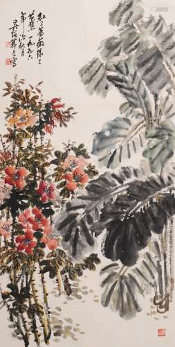 吴茀之 (1900-1977) 芭蕉月季