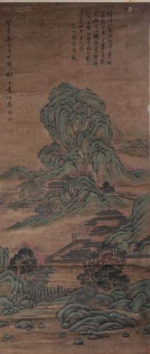 清代袁江山水立轴