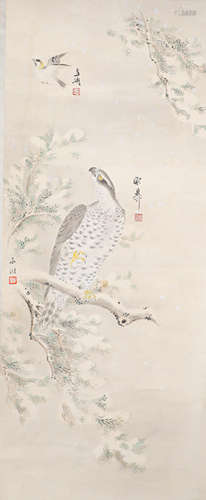 谢稚柳花鸟立轴