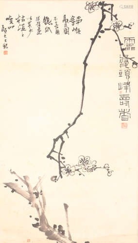潘天寿-梅花 纸本水墨立轴