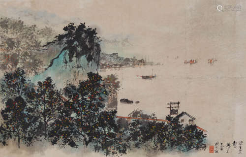 黄纯尧（1925年1月-2007年）江南水乡  设色纸本 镜心