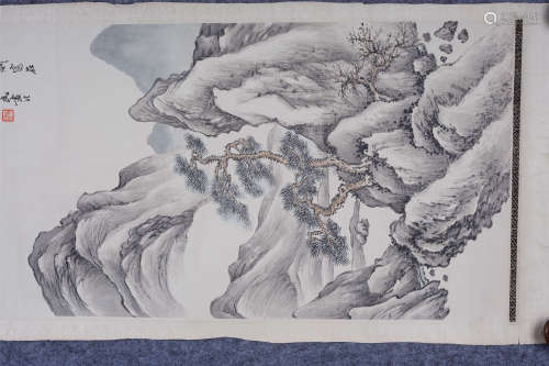 顾麟士(1865-1930) 松壑图 1922年作 设色纸本 立轴