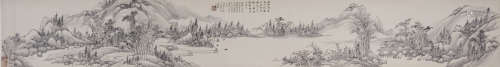 钱维乔(1739-1806) 秋林烟雨图  设色纸本 手卷