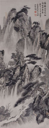 俞剑华(1895-1979) 高士山行图 1944年作 设色纸本 立轴