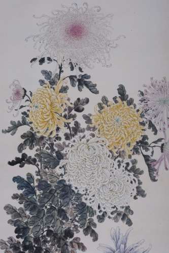 缪谷瑛(1875-1954) 菊花 1947年作 设色纸本 立轴