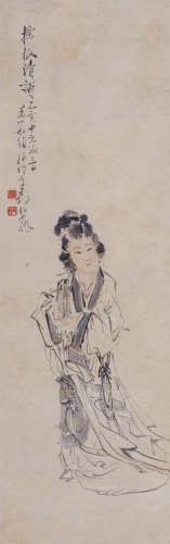 徐操(1899-1961) 檀板清歌 1935年作 设色纸本 立轴