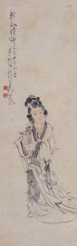 徐操(1899-1961) 檀板清歌 1935年作 设色纸本 立轴