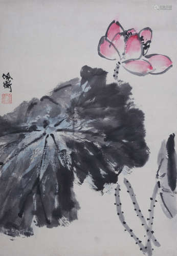 胡佩衡(1892-1962) 荷花  设色纸本 立轴