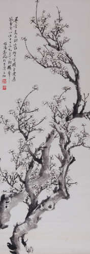 刘如桐(1901-1985) 墨梅  水墨纸本 立轴