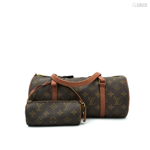 A LOUIS VUITTON VINTAGE PAPILLON MONOGRAM LEATHER HANDBAG