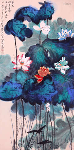 ZHANG DAQIAN, ATTRIBUTED TO, COLOURFUL LOTUS