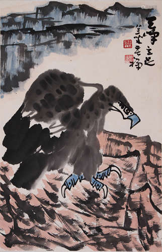 LI KU CHAN, ATTRIBUTED TO, EAGLE AND ROCK