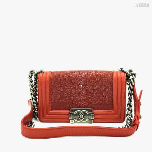 A CHANEL  LEBOY IN LIMITED EDITION RED LEATHER