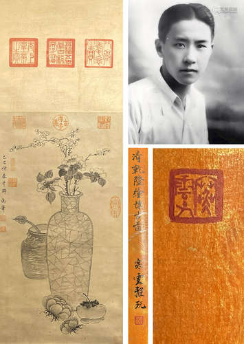 花卉，乾隆，纸本立轴