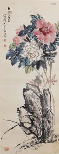 玉堂富贵，陈半丁，设色纸本立轴