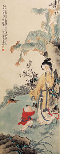 仕女图，徐操，设色纸本立轴