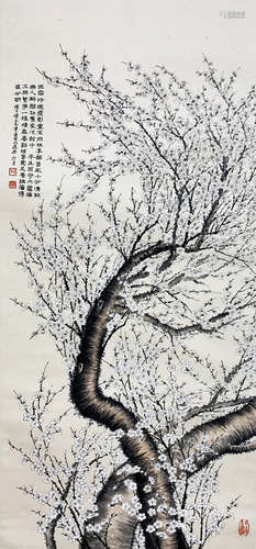 梅花，陶冷月，设色纸本立轴