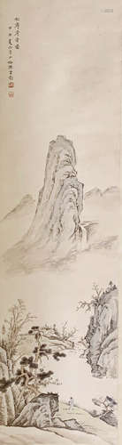 山水，陈少梅，设色纸本立轴