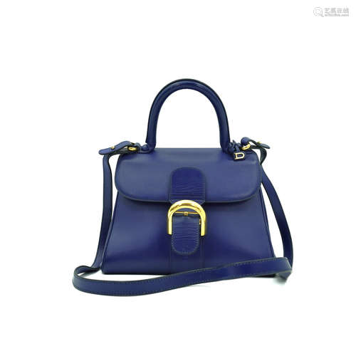 A DELVAUX BRILIANT HANDBAG IN ELECTRIC BLUE LEATHER