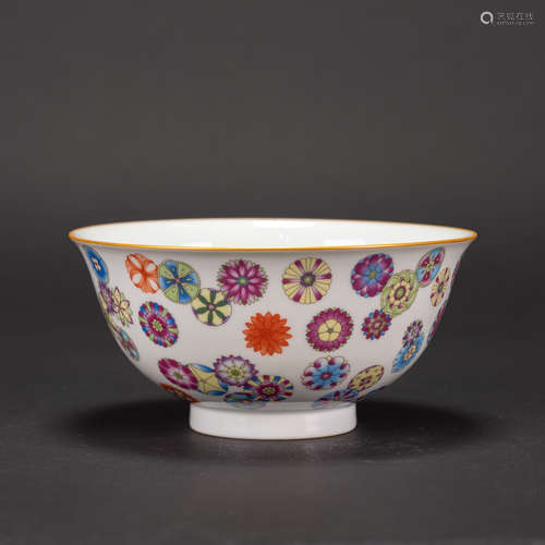 A FAMILLE ROSE 'MEDALLION' BOWL, YONGZHENG MARK