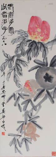 娄师白(1918-2010) 多寿多子图 1978年作 设色纸本 立轴