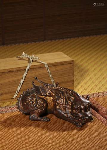 A GILT-BRONZE MYTHICAL BEAST,QING DYNASTY