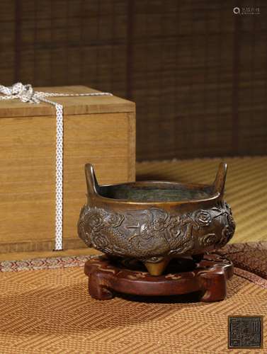 A BRONZE CENSER,XUANDE MARK,QING DYNASTY