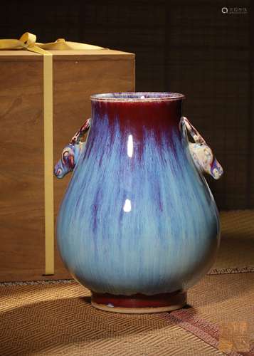 A SUPERB FLAMBE-GLAZED  VASE,MAKE AND PERIOD OF YONGZHENG