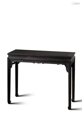 A CARVED ROSEWOOD CONSOLE TABLE,QING DYNASTY
