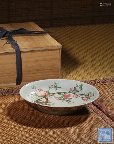 A FENCAI DISH,MARK AND PERIOD OF YONGZHENG