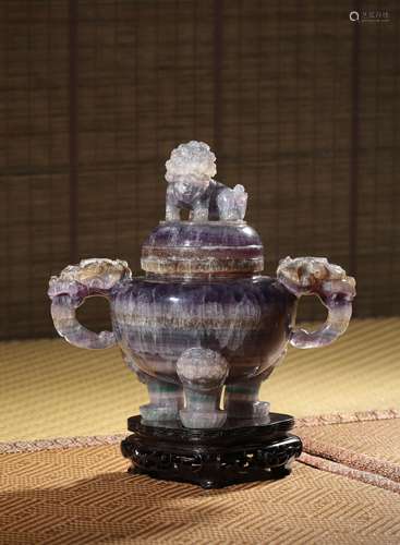 A ROCK CRYSTAL TRIPOD CENSER, QING DYNASTY